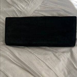 Ellen Tracy Charcoal Suede Clutch